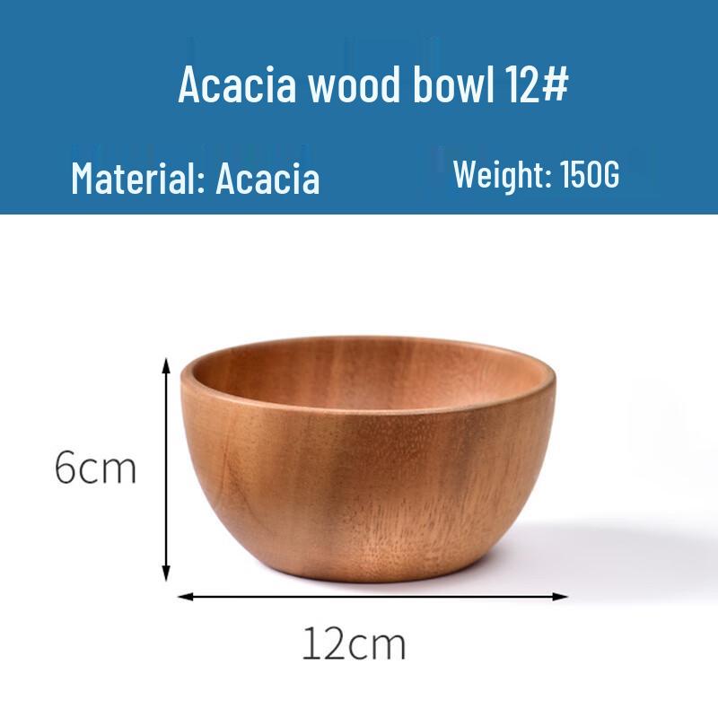 Acacia Wood Round Salad Bowl