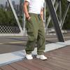 Outdoor commuting multi-pocket tooling trousers, men's summer drawstring elastic waist, wear-resistant straight tactical casual trousers