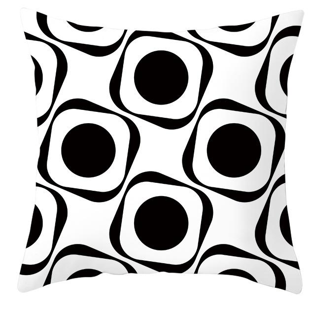 New Simple Black and White Plain Pillowcase Geometric Home Cushion Cover