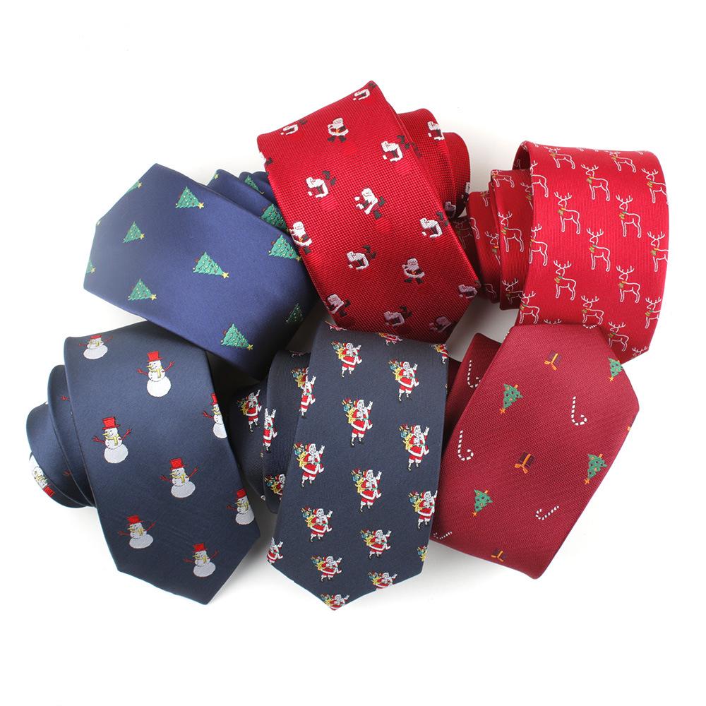Men's Polyester Jacquard Christmas Tree Tie