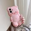 3D Cute Cartoon Little Pig iPhone 17 Pro Max Anti-drop Case, Compatible with iPhone 14-16, Pink