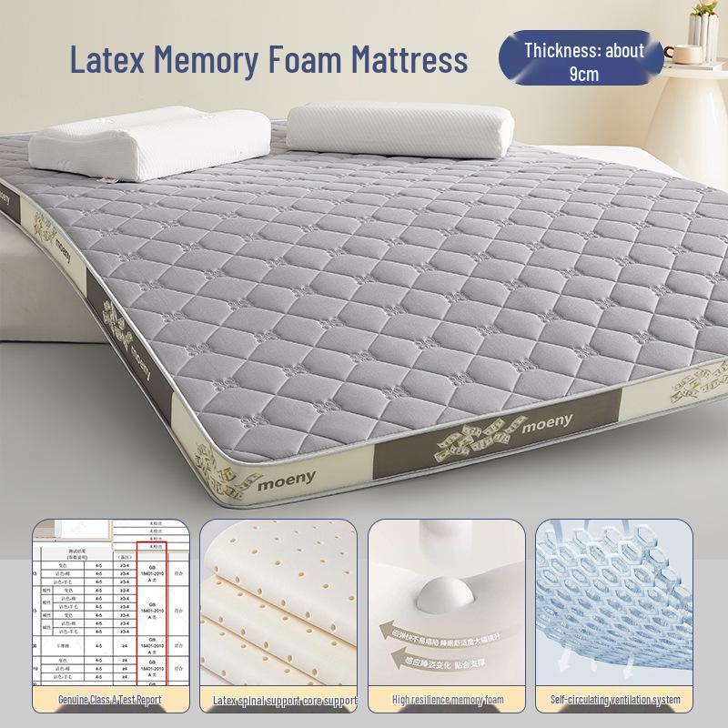 High Resilience Memory Foam Latex Mattress - Double Soft, Thickened for Dorm or Home Use.