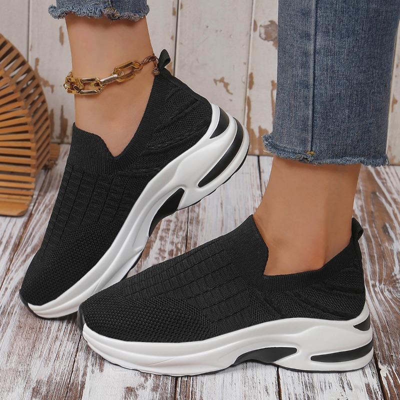Women's Shoes 2024 Hot Selling Slip-On Women's Vulcanized Shoes Autumn Breathable Mesh Solid Color Outdoor Leisure Large Size
