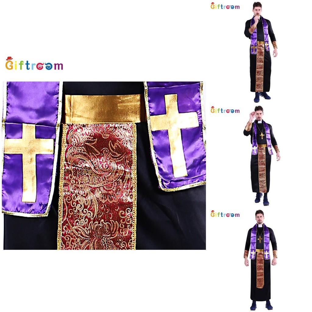 Cosplay Impressive Halloween Priest Costume For Men Crafted From Durable Fabric Polyester