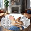 1pc Peter Rabbit2 Print Round Carpet Chair Round Carpet Suitable for Bedroom Living Room Home Decorative Carpet