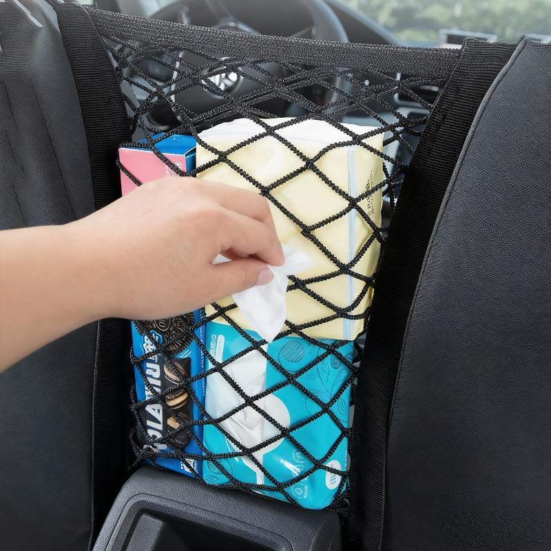 Car Blocking Mesh Auto Seat Seat Back Storage Universal Motorcycle Helmet Luggage Net Car Inter-seat Storage Mesh Pocket
