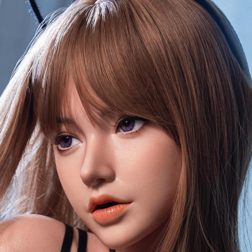 Silicone Figure Head Only, Life-Size, Hair-Treatment Type, with Mouth, for Makeup Practice, Store Supplies, and Display, Includes M16 Studs (#Y48#+165