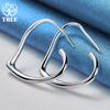 925 Sterling Silver Heart-shaped 29x37mm Circular Earrings, Fashionable Jewelry Earrings