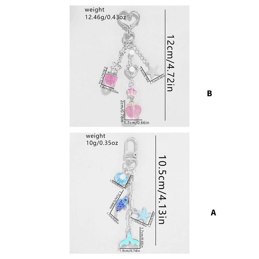 Sweet Phone Charm Decoration Elegant Keychain Adornment Key Rings Pendant Aesthetic Mobile Charm Decorations