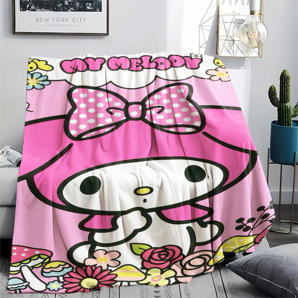 Pink Bunny Umbrella Cloud Print Blanket Home Decor Soft And Comfortable Machine Washable Nap Blanket Outdoor Plush Blanket