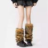 Autumn Winter Faux Fur Plush Leg Warmers for Women Warm Thickened Mid-calf Leg Warmers Spice Girl Slouchy Socks