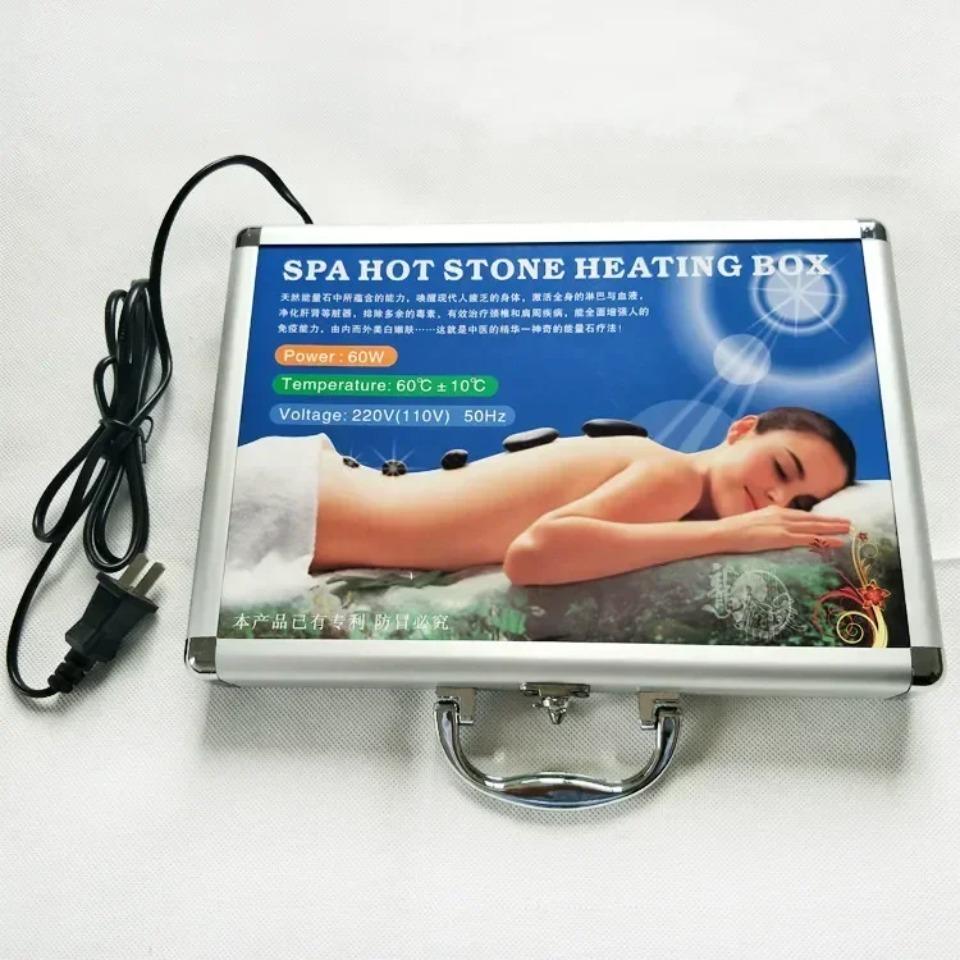 EU/US Plug Heating Bag/Heating Box/5 Pcs SPA Essential Oil Hot Massage Stone/ Bag with 8pcs Massage Energy Stone Sets