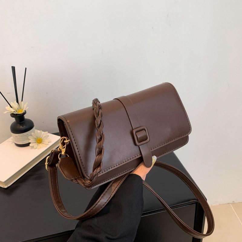 Модная винтажная городская шикарная однотонная модная сумка через плечо на одно плечо коричневый