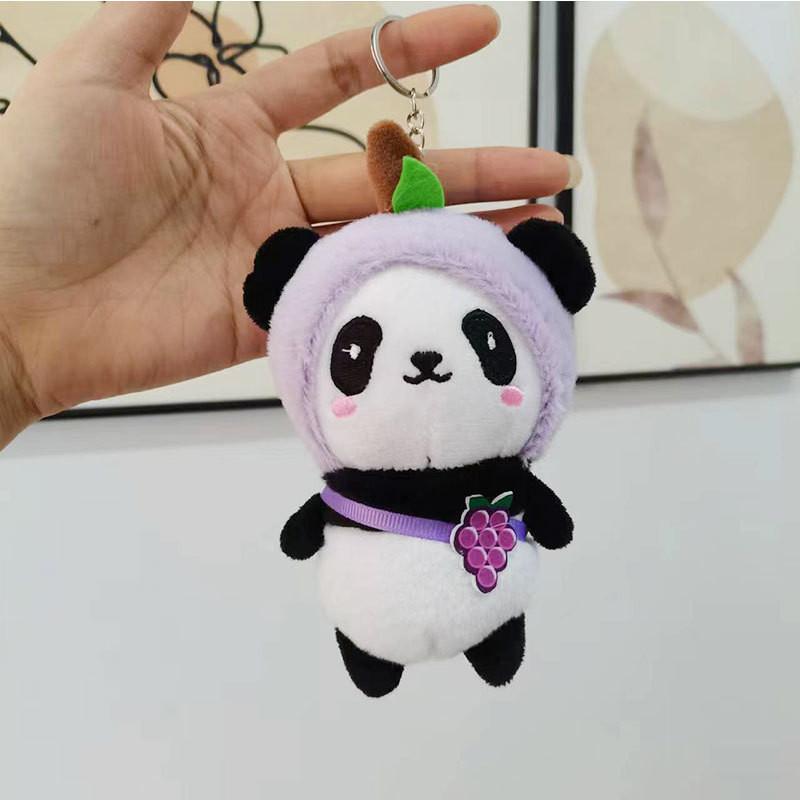Adorable Plush Panda Keychain Avocado Short Plush Stuffed Animal Doll Bulk
