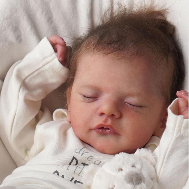 

46 см готовая кукла реборн Сэм реалистичная спящая мягкая хлопковая кукла новорожденная кукла 3D кожа видимые вены с укорененными волосами переработанные детские куклы для детей 46cm Cloth Body Doll