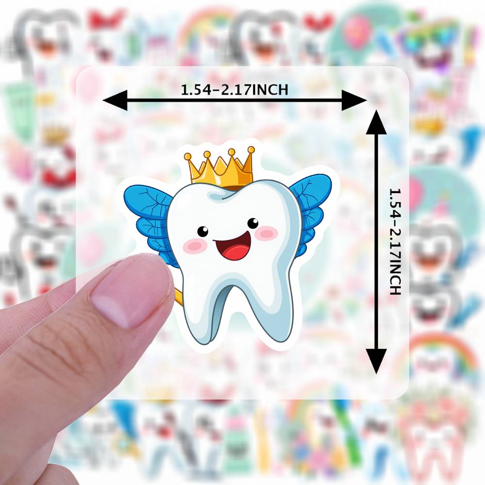 35pcs Whimsical  Care Stickers Playful Tooth Fairy DIY Stickers Teacher Reward Stickers For Suitcase Fridge Phone Luggage