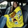 Cartoon Yellow Sponge-Bob Print Warm Blanket For Office Comfort Leisure Camp Travel Multifunctional Universal Blanket Fan Gift