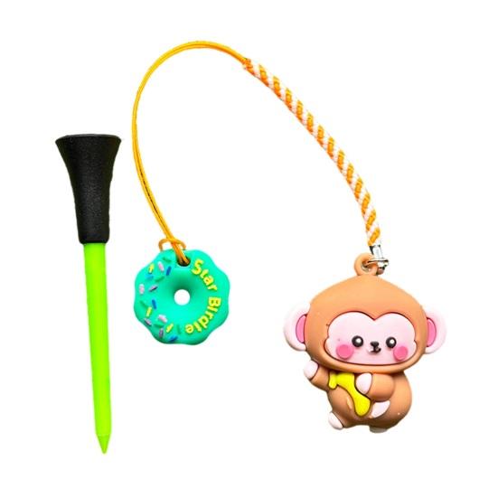 Golf Tee Hanger Plastic Anti Lost Golf Tee Ring with Strap Cartoon Animal Golf Tee Holder Tee Loss Prevention Golf Accessories for Men Women