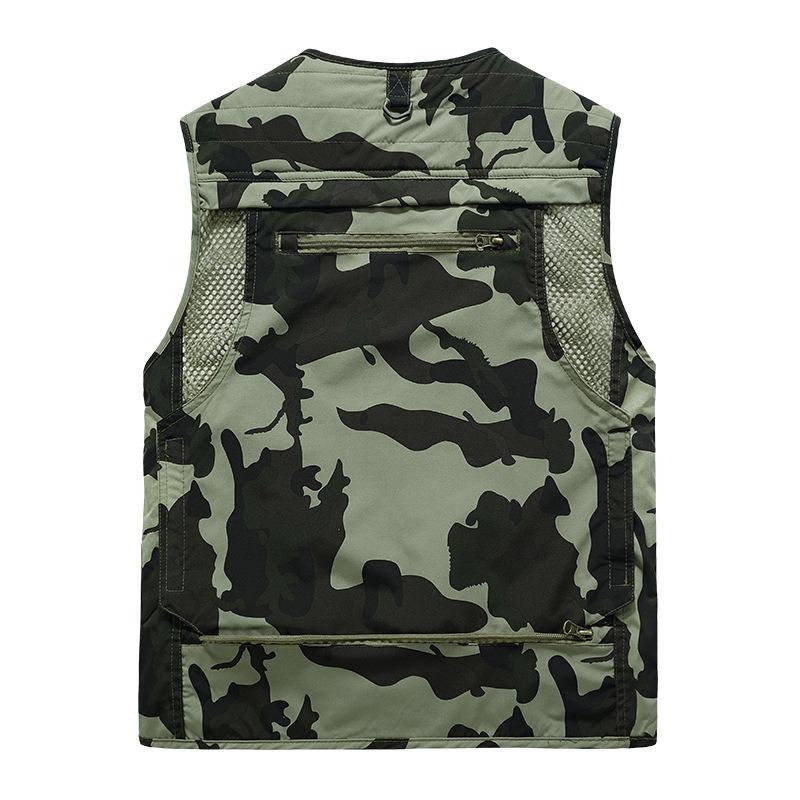New Camo Quick Drying Mesh Multi Pocket Mens Vest Spring Autumn Outdoor Leisure Breathable Sleeveless Outwear