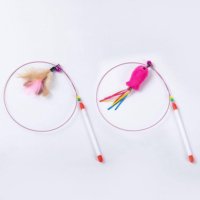 

Steel Wire Fur Ball Durable Anti-Stuffy Handy Gadget British Shorthair Bell Feather + small fish