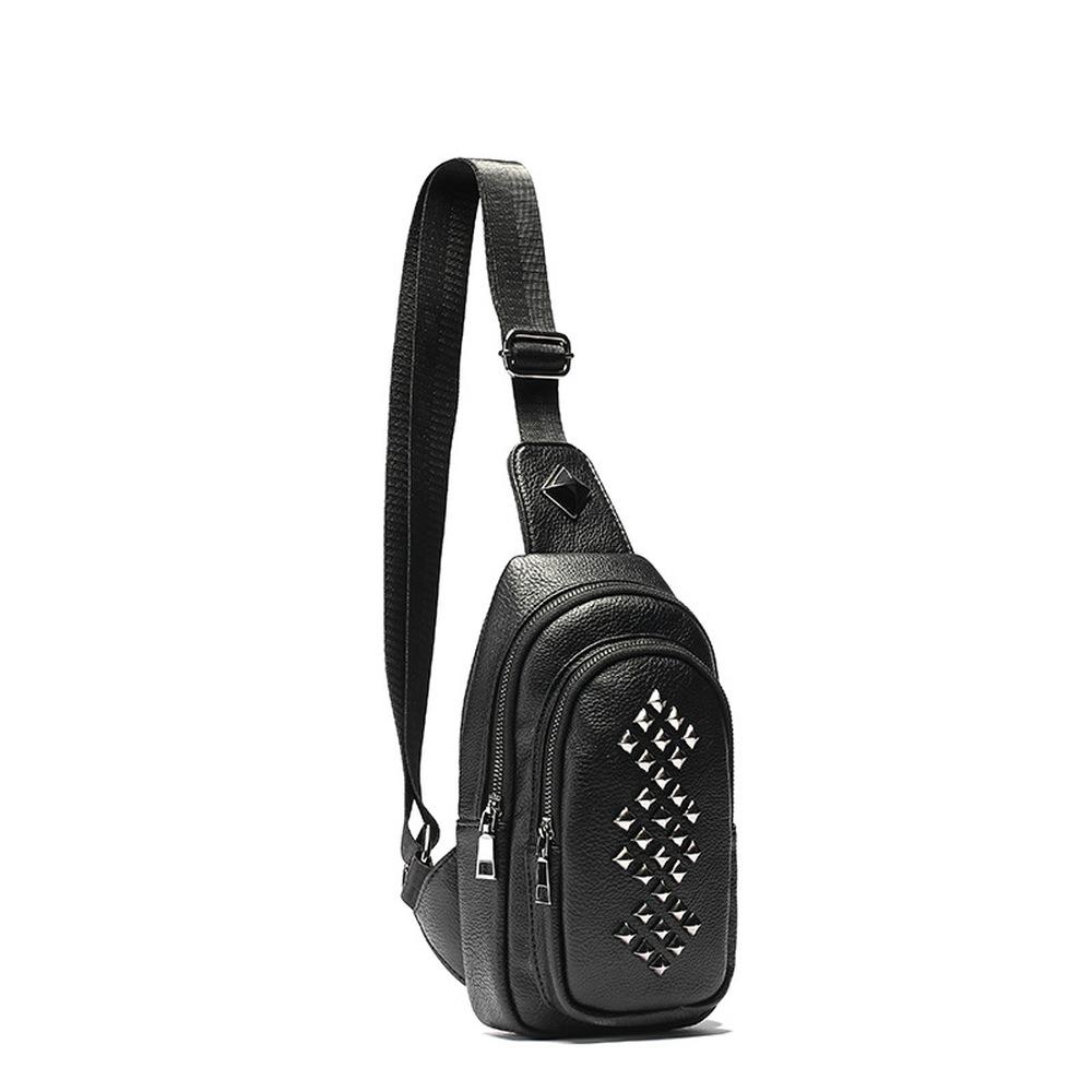 

Модная сумка на плечо с шипами, мягкая кожаная нагрудная сумка с шипами, мужская сумка-рюкзак
