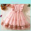 Girl Summer Princess Dress With Butterfly Mesh Fabric For Toddler Birthday Party
