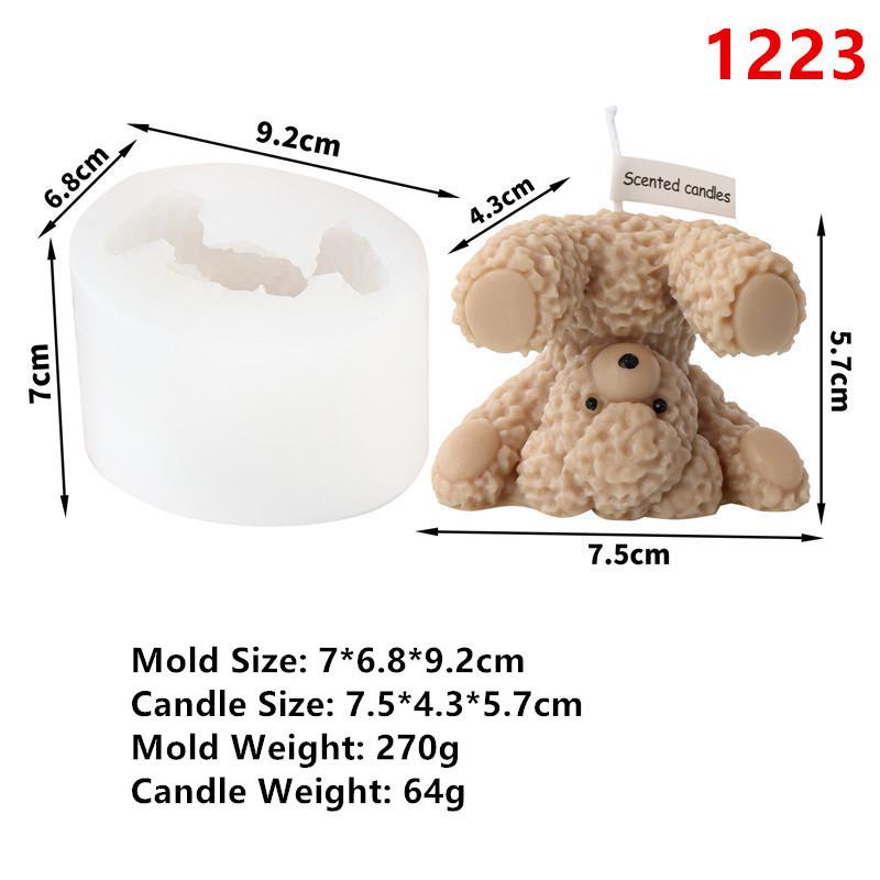 Stampo per candela profumata a forma di orso carino 3D Stampo per sapone in resina a forma di orso per candele Decorazione per la casa Stampo in silicone per candela a forma di orsetto in resina