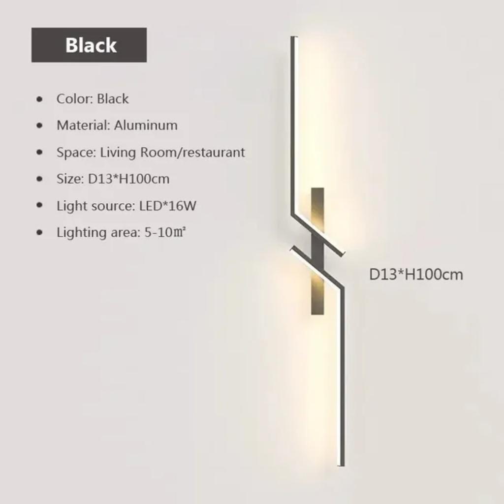 New Sleek, Contemporary, Long LED Wall Lamp Light for Bedroom or Living Room Decor. Perfect Minimalist Design for Background and