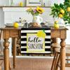 Elegant Table Runner Table Cloth Striped Lemon Table Decors for Kitchen Lemon Theme Tablecloth Perfect for Party