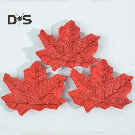 200Pcs Artificial Maple Leaf Realistic Fake Silk Colorful Fall Maple Leaves Decoration Halloween Party Thanksgiving Day Autumn Festival Decor Photo