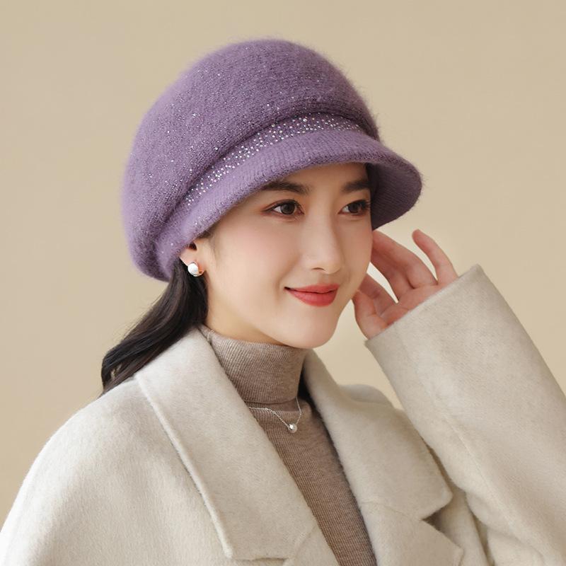 Hat Female Winter Warm Rabbit Hair Beret Cold Protective Ear Wool Hat In The Elderly Hat