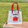 Jelly Beach Bag Waterproof Kawaii Print Pvc Storage Bag Transparent Travel Handbag Shoulder Bag Shopping Bag With Cute Pendant