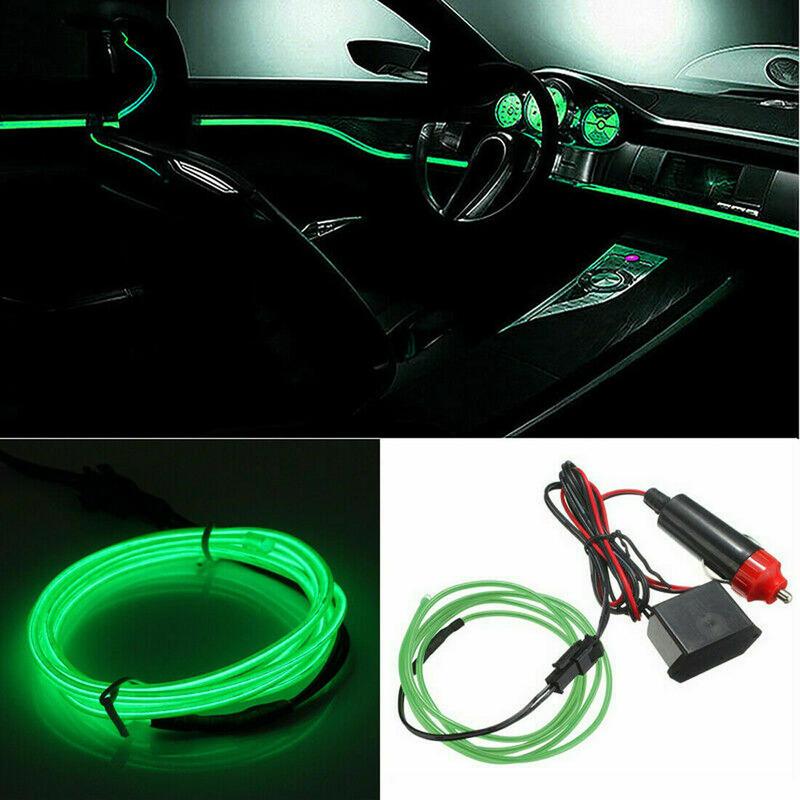 1Pc Universal 2M 12V LED Car Panel Decor Atmosphere Lights Wire Strip Lamp Light Car Lights Decoration Car Interior Accessories