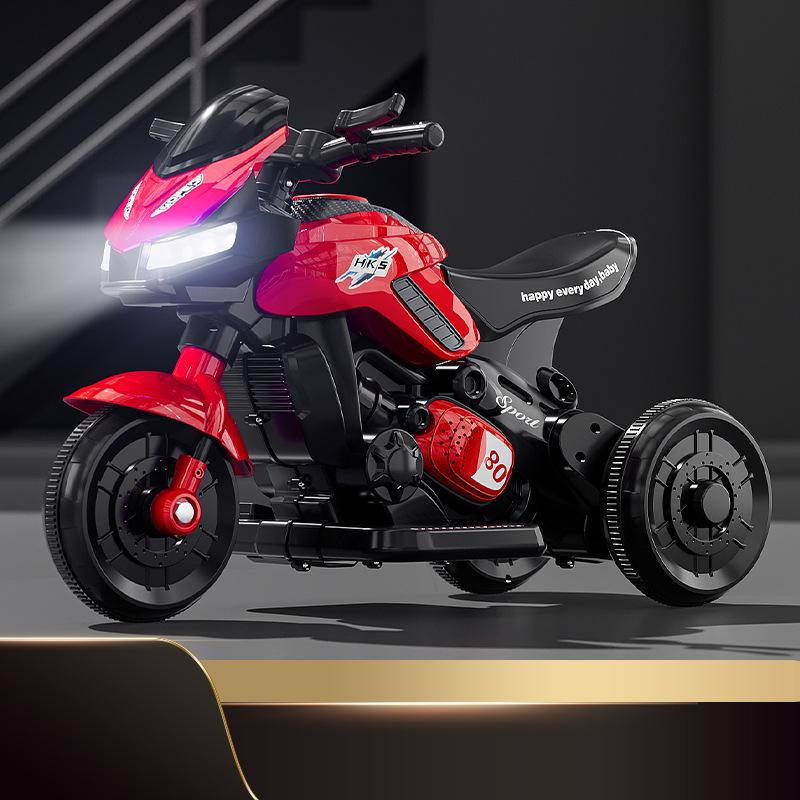 

Детский электрический трехколесный велосипед: Игрушечный мотоцикл с аккумулятором и дистанционным управлением для мальчиков и девочек