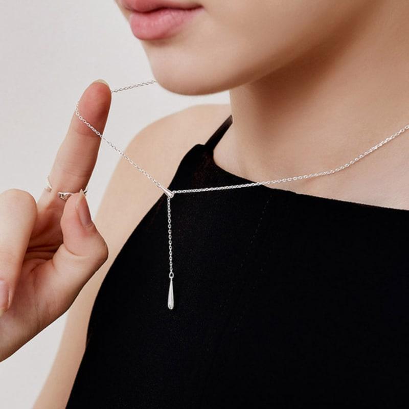 TOU [Silver925] NC014 Two Water drops Necklace