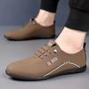 Retro Men's  2025 New Soft Soled Lightweight Leather  Outdoor Anti Slip Wear Resistant Casual  Driving Shoes