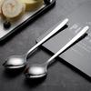 Stainless Steel Fruit Fork Spoon Tableware Long Handle Ice Cream Salad Dessert Tablewares Multi-functional Silver Fork Tableware