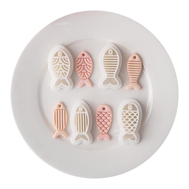 Orecchini Creativi Serie Pesci Taglierino in Argilla Polimerica Stampo Carino Cartone Animato per Ceramica Gioielli Fai da Te Forma Ciondolo Strumenti per Argilla Pressata