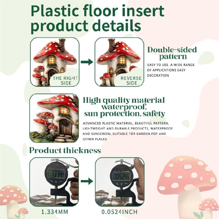 Realistischer handgefertigter Pilzhaus-Pflanzstab Cottage-Hofschild Rasenornamente Geeignet für kreative Gartendekoration