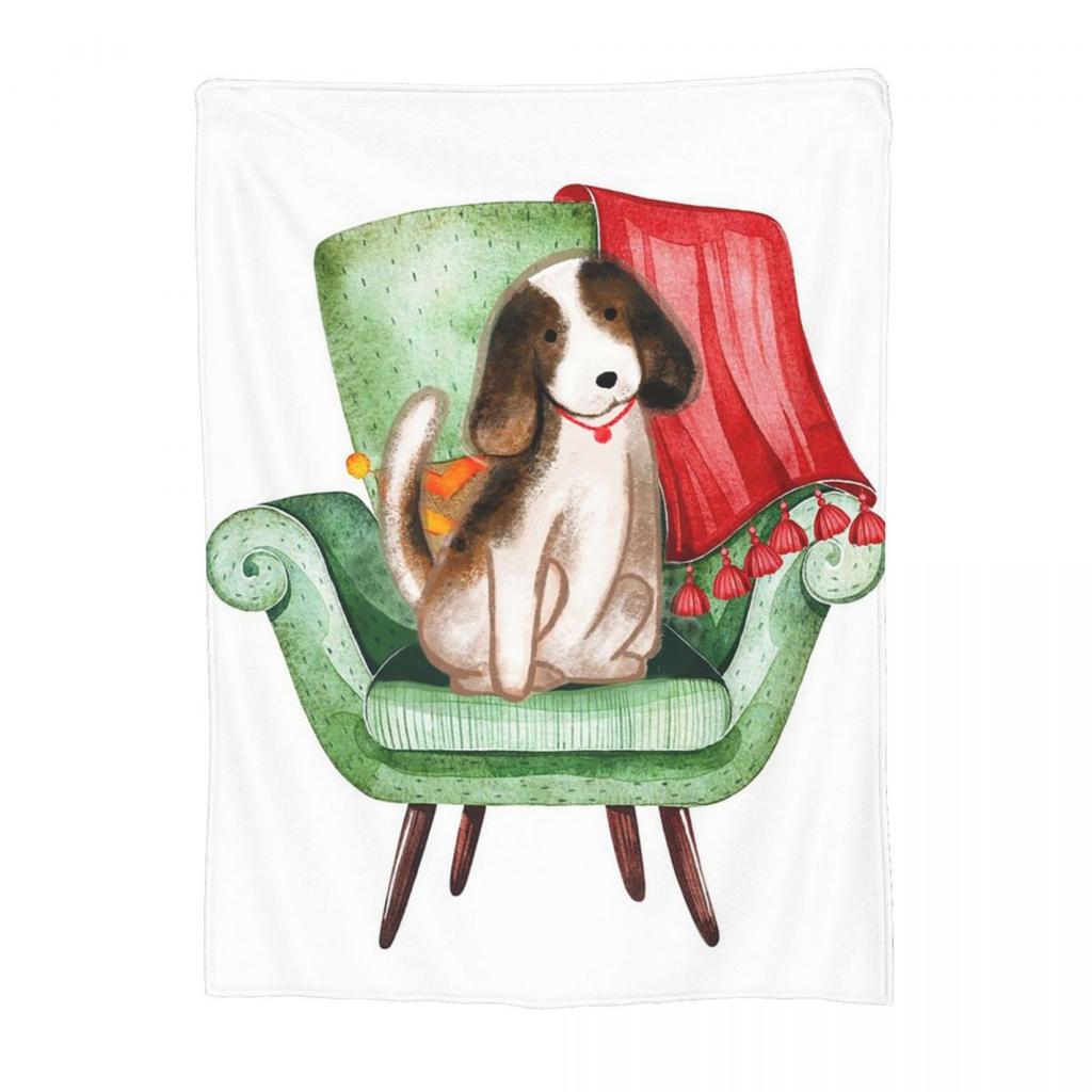 Happy Couch Dog Cute Beagle Blanket Soft Warm Flannel Throw Blanket Bedding for Bed Living room Picnic Travel Home Couch