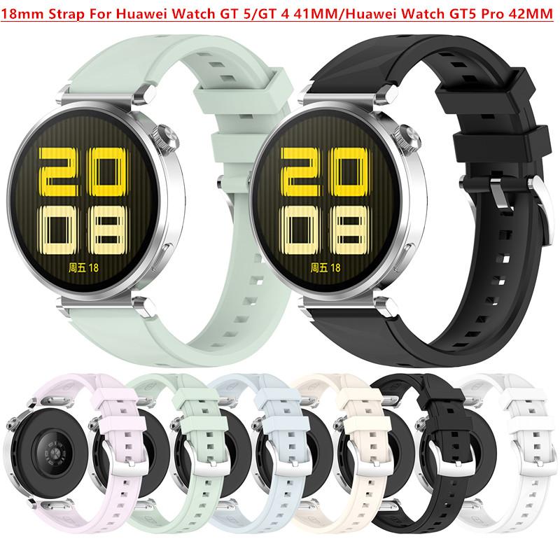 Silikonový řemínek pro Huawei Watch GT 6/GT 4 41MM pro Huawei Watch GT5 Pro 42MM Vyměnitelný náramek Univerzální 18MM