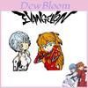 Eva Evangelion Pin Badge Featuring Asuka And Rei Perfect For Fans!