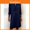 Ladies Long Sleeve Cotton Linen Shirt With Ruffle Trim For Casual Spring Wear