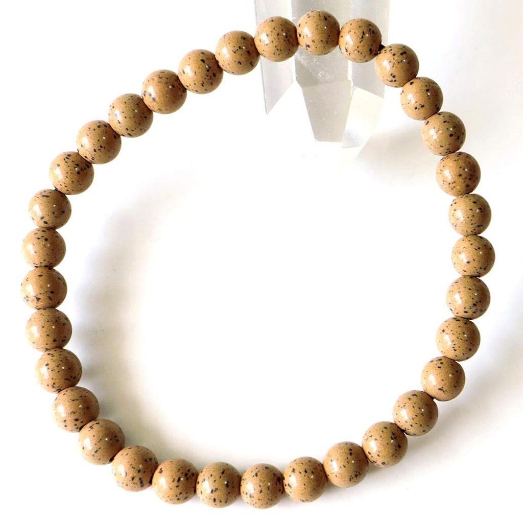 Beitou-stein fra Negative Ion Inner [GULLSTEIN] Armbånd, 6mm, Oransje, Taiwan, Målt, Radium, Hokutolitt, Diameter ca. 16,5 cm