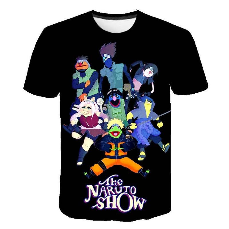 New Naruto Cartoon Character 3D Digital Printed Men's Cartoon T-shirt