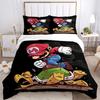 3pcs Super Mario's Epic Battle Printed Quilt Set - Includes 1 Quilt Cover and 2 Pillowcases, Machine Washable - Suitable for All Seasons.C088