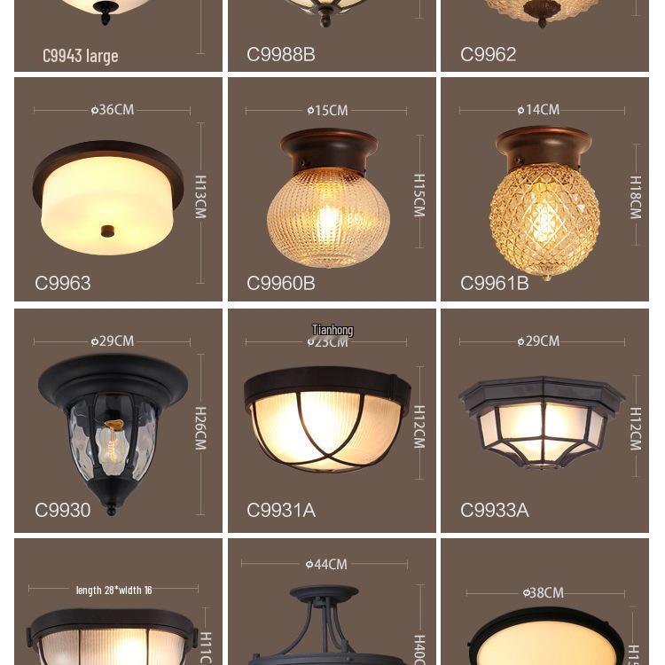 American Retro Industrial Ceiling Light for Bedroom, Dining Room, Balcony, Corridor, Aisle, and Entrance