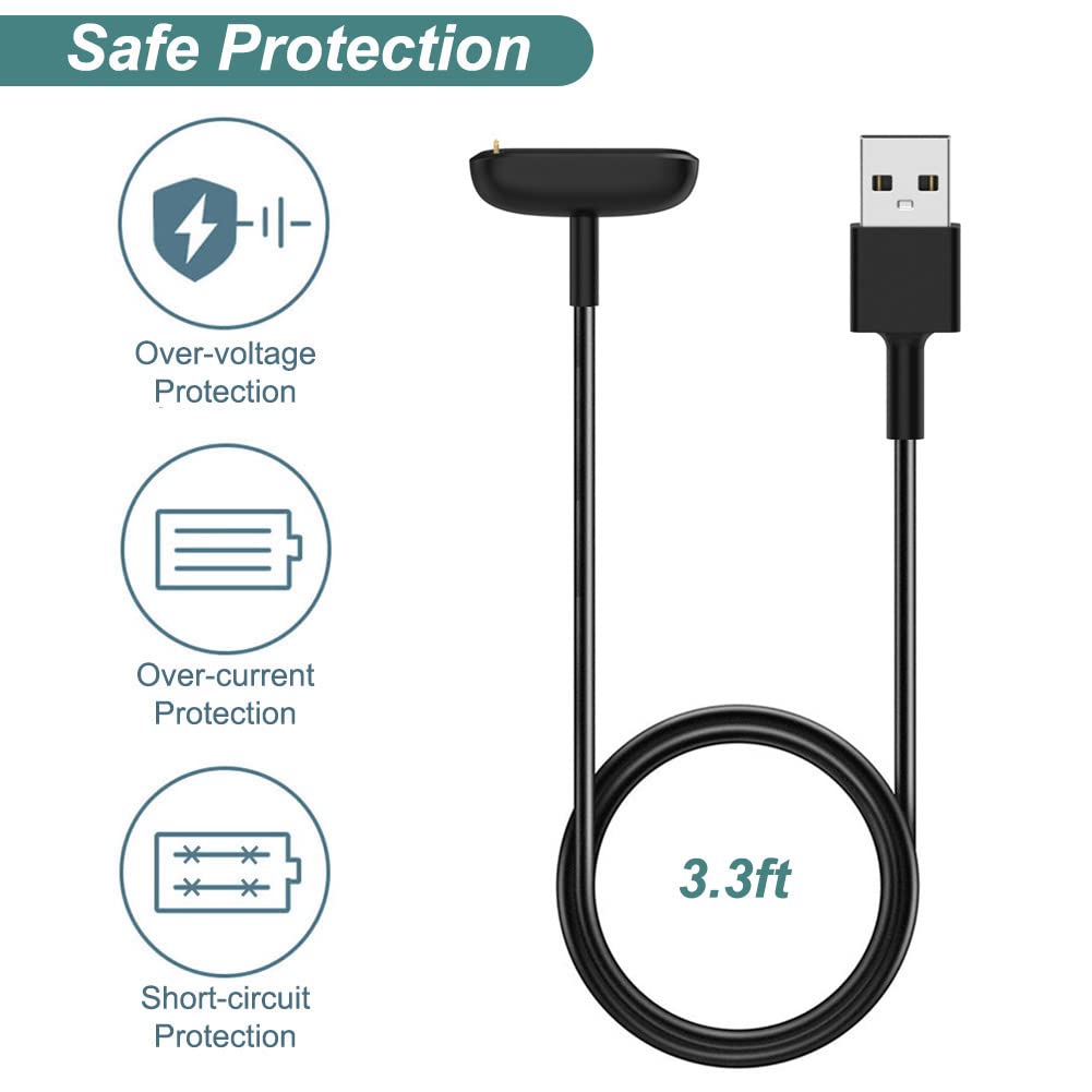 Kissmart Ladegerät für Fitbit Luxe/Charge 6/Charge 5, Ersatz-Ladekabel für Fitbit Charge 6/Charge 5/Luxe [3,3ft/1m]