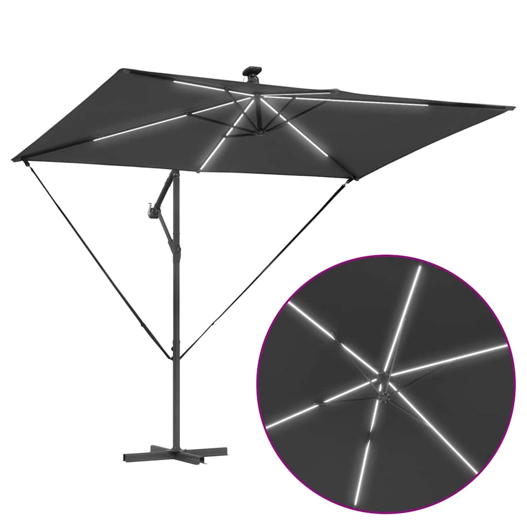 LED Strip Light Sun Umbrella Anthracite 294 X 200 X 270 Cm