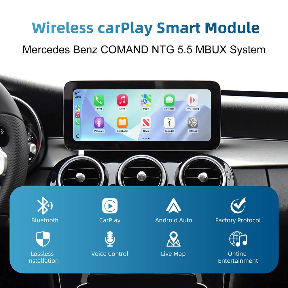 ANYFAR Wireless Carplay Android Auto Interface For Mercedes Benz E Class W213 2017-2025 NTG 5.5 System
